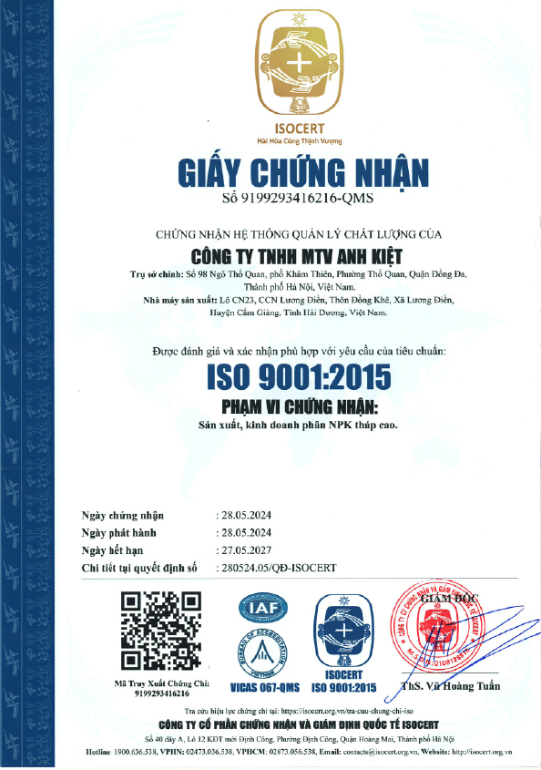 Chứng nhận ISO 9001:2015